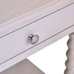 Heritage One Drawer Bobble Detail Grey Wood Side Table