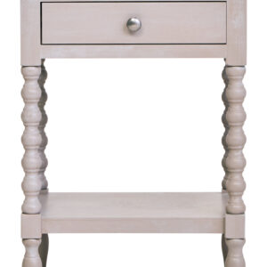 Heritage One Drawer Bobble Detail Grey Wood Side Table