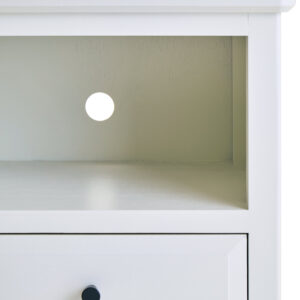 Heritage Two Drawer White Finish Wood Side Table