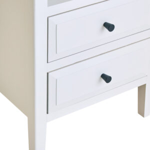Heritage Two Drawer White Finish Wood Side Table