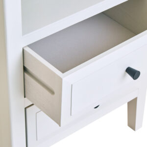 Heritage Two Drawer White Finish Wood Side Table