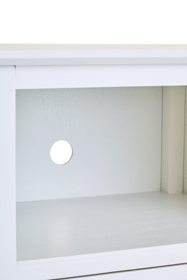 Heritage Two Drawer White Finish Wood Side Table
