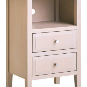 Heritage Two Drawer Taupe Wood Side Table