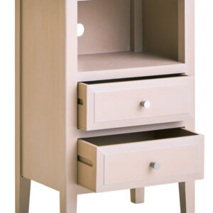 Heritage Two Drawer Taupe Wood Side Table