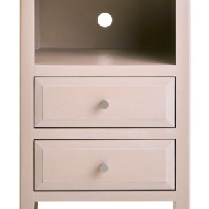 Heritage Two Drawer Taupe Wood Side Table