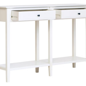 Heritage Two Drawer White Wood Console Table
