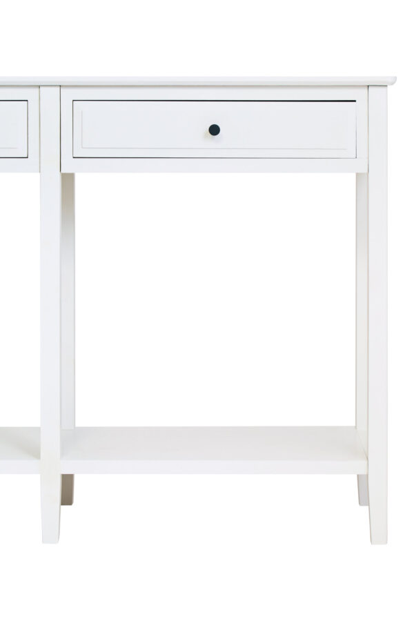 Heritage Two Drawer White Wood Console Table