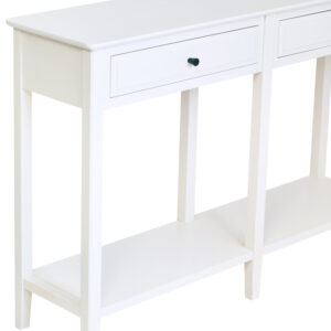 Heritage Two Drawer White Wood Console Table