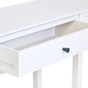 Heritage Two Drawer White Wood Console Table