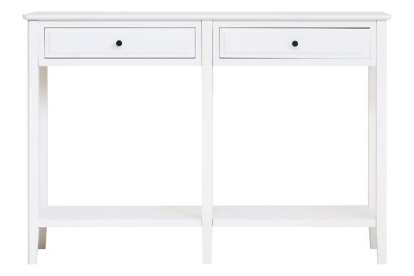 Heritage Two Drawer White Wood Console Table