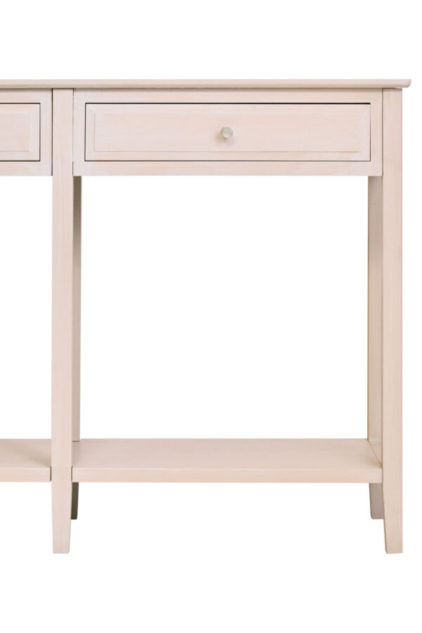 Heritage Two Drawer Taupe Finish Wood Console Table