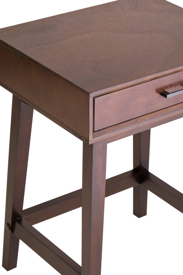 Heritage One Drawer Walnut Wood Finish Side Table