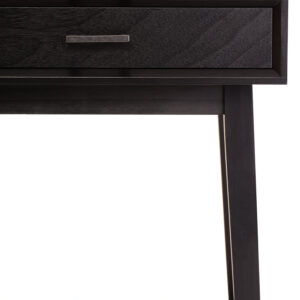 Heritage One Drawer Black Wood Finish Side Table
