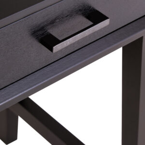 Heritage One Drawer Black Wood Finish Side Table