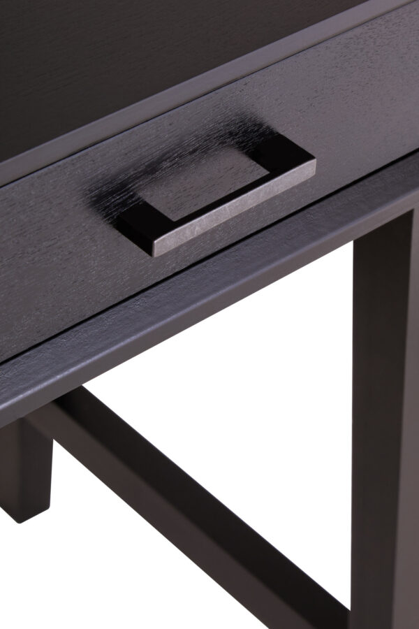 Heritage One Drawer Black Wood Finish Side Table