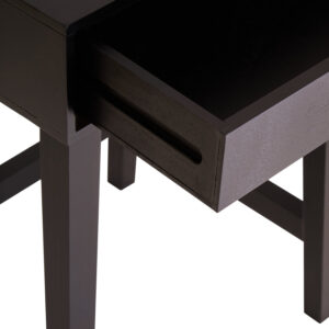 Heritage One Drawer Black Wood Finish Side Table