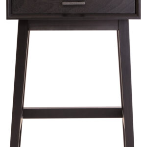 Heritage One Drawer Black Wood Finish Side Table