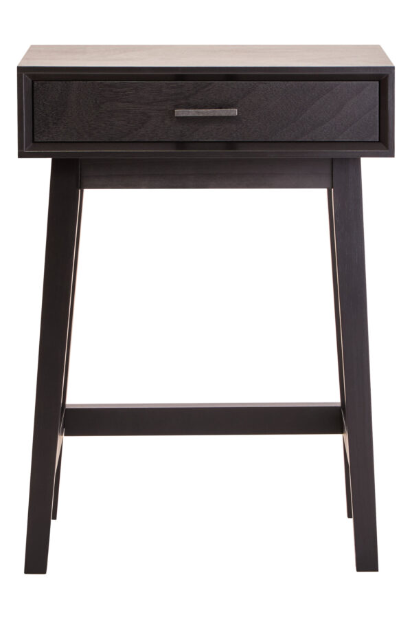 Heritage One Drawer Black Wood Finish Side Table