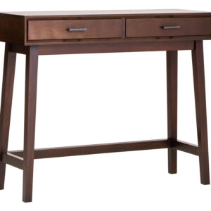 Heritage Two Drawer Walnut Finish Wood Console Table
