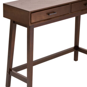 Heritage Two Drawer Walnut Finish Wood Console Table