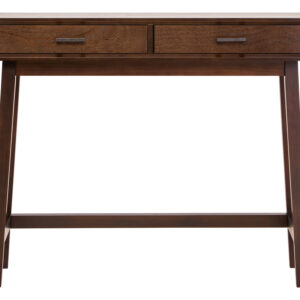 Heritage Two Drawer Walnut Finish Wood Console Table