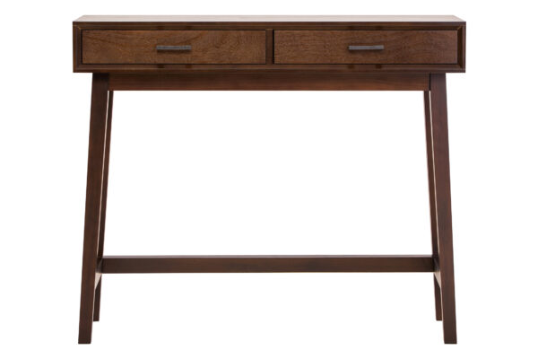 Heritage Two Drawer Walnut Finish Wood Console Table