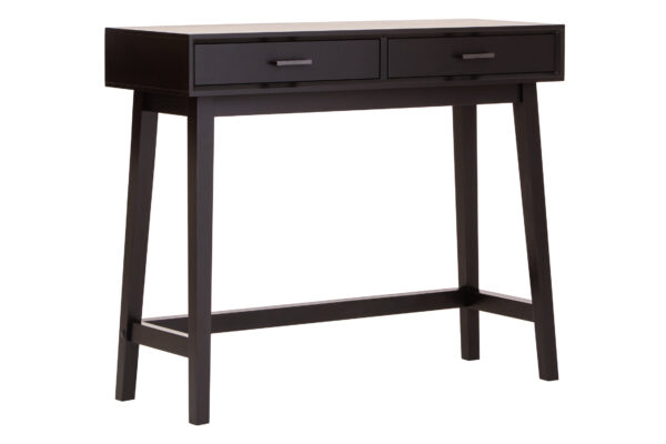 Heritage Two Drawer Black Wood Finish Console Table