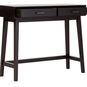 Heritage Two Drawer Black Wood Finish Console Table