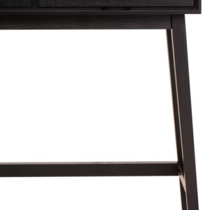 Heritage Two Drawer Black Wood Finish Console Table