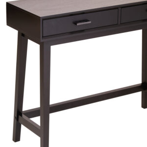 Heritage Two Drawer Black Wood Finish Console Table