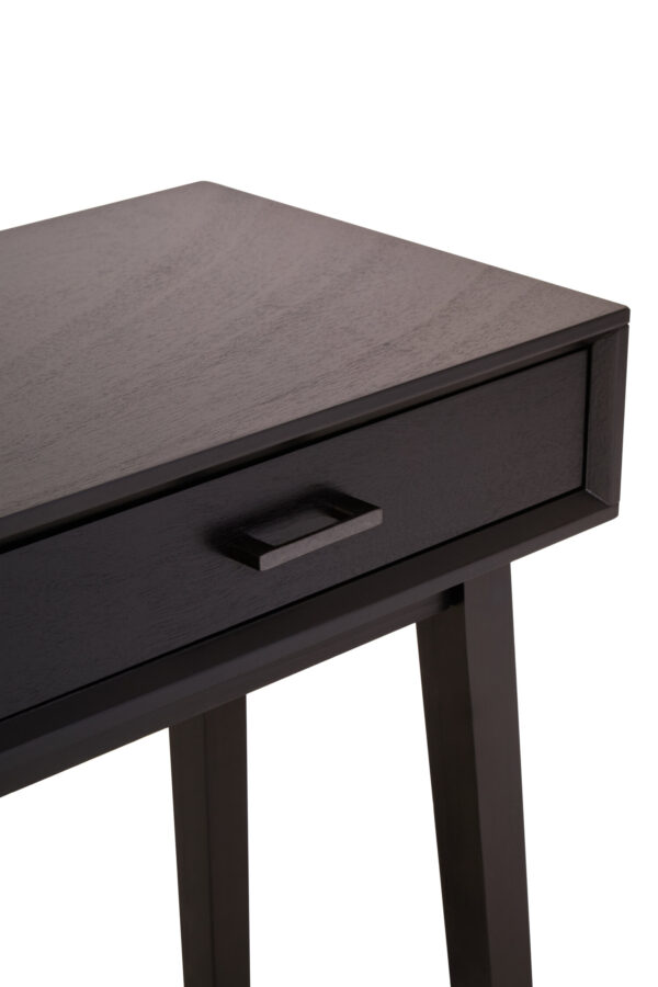 Heritage Two Drawer Black Wood Finish Console Table