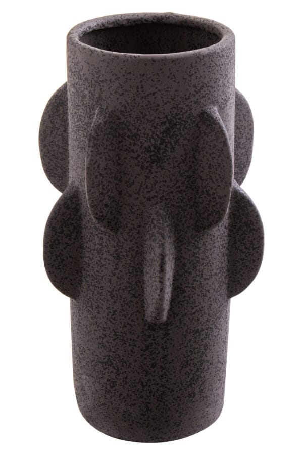 Sidra Small Black Textured Vase