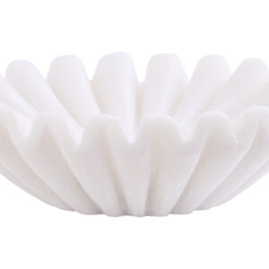 Savio White Fluted Marble Trinket Bowl