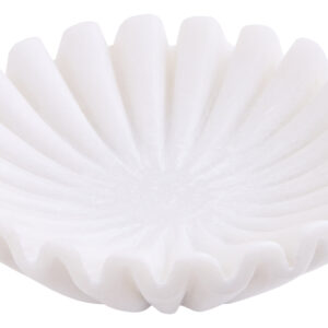 Savio White Fluted Marble Trinket Bowl