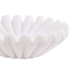 Savio White Fluted Marble Trinket Bowl