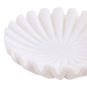 Savio White Fluted Marble Trinket Bowl