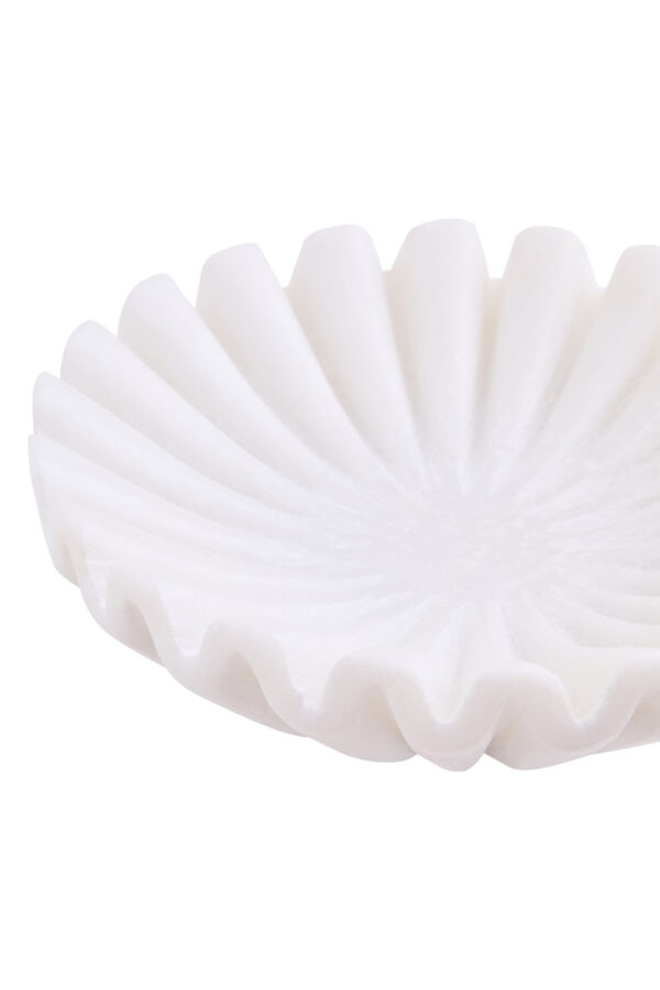 Savio White Fluted Marble Trinket Bowl