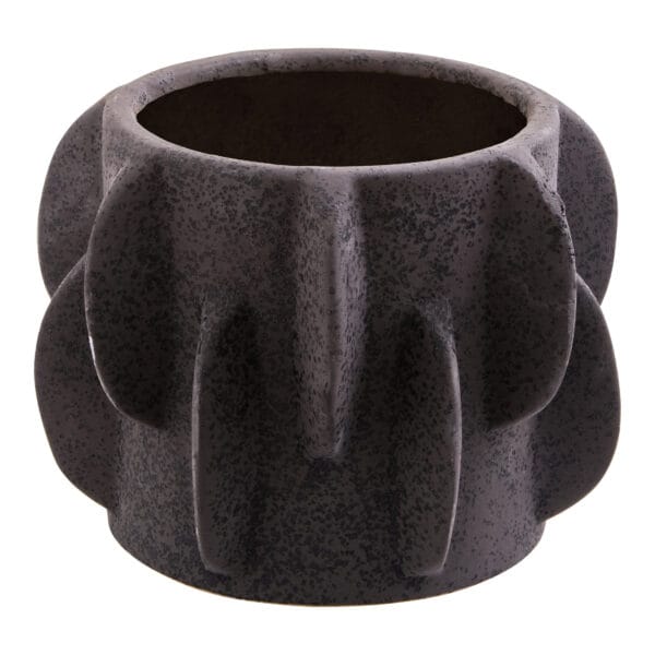 Sidra Small Black Textured Planter