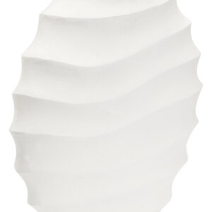 Mira Small Ivory Finish Rippled Round Vase