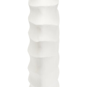 Mira Small Ivory Finish Rippled Round Vase