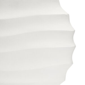 Mira Small Ivory Finish Rippled Round Vase