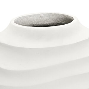 Mira Small Ivory Finish Rippled Round Vase