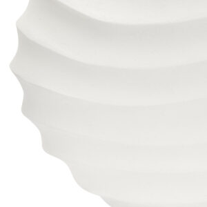 Mira Small Ivory Finish Rippled Round Vase