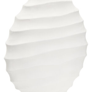 Mira Large Ivory Finish Rippled Round Vase