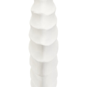Mira Large Ivory Finish Rippled Round Vase