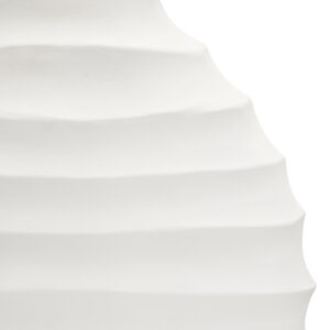Mira Large Ivory Finish Rippled Round Vase