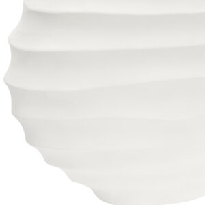 Mira Large Ivory Finish Rippled Round Vase