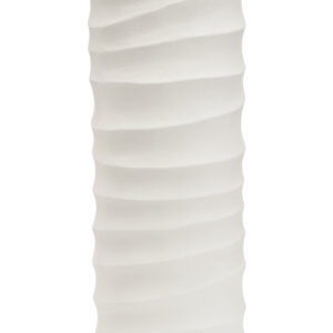 Mira Large Ivory Finish Rippled Vase