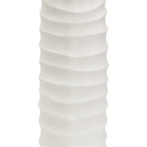 Mira Large Ivory Finish Rippled Vase