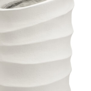 Mira Large Ivory Finish Rippled Vase